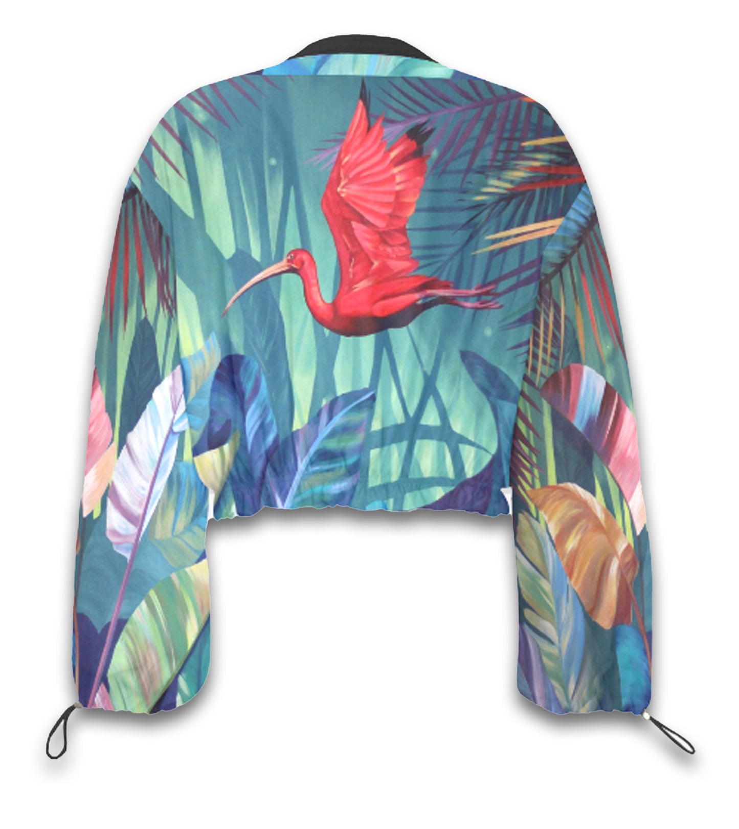 Women's Rainforest Crop Chiffon Bomber Jacket