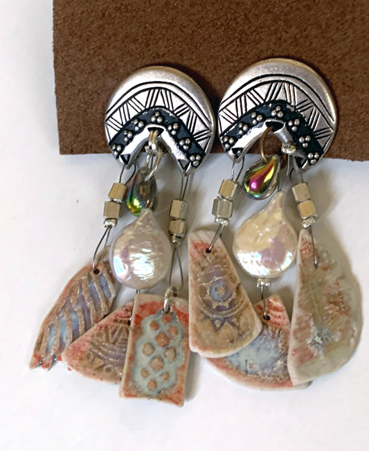 Ceramic Sterling Silver Earrings