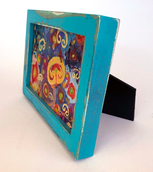 Caribbean Petroglyph Palette 3 (Oil on canvas panel) 4"x6" with frame Prints Available by special order!