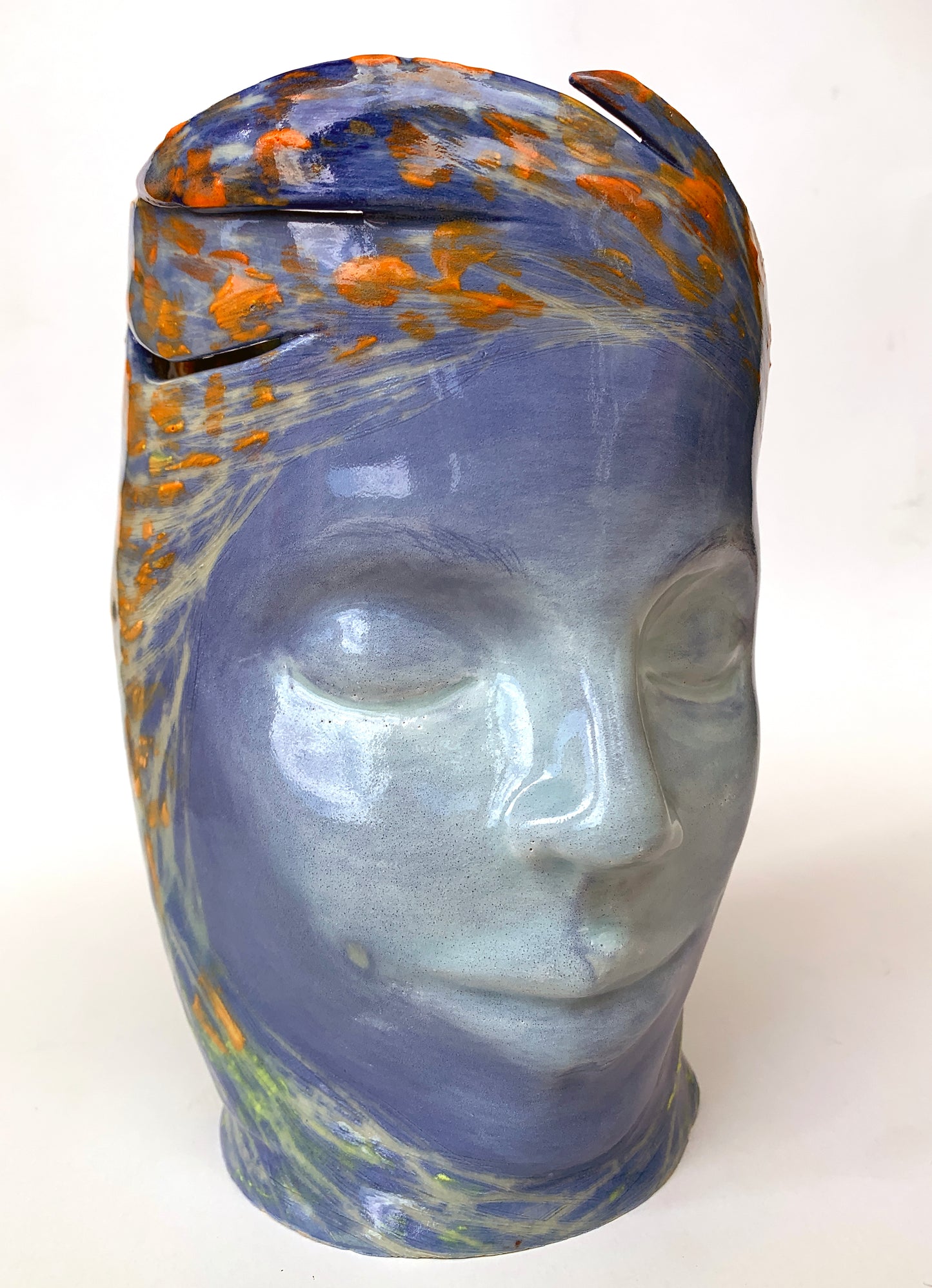"Diving Deep" Ceramic Sculpture by Porschia Denning 6" (w) x 8" (h)