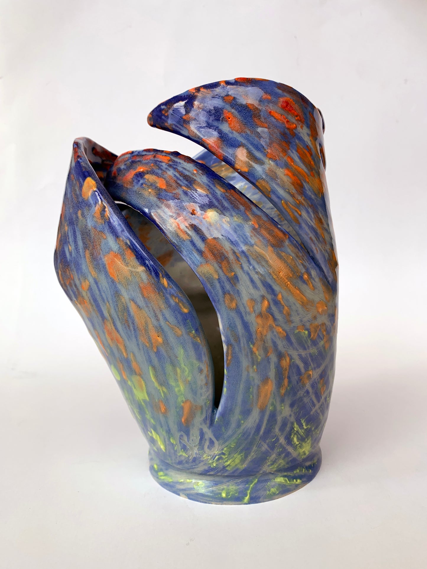 "Diving Deep" Ceramic Sculpture by Porschia Denning 6" (w) x 8" (h)