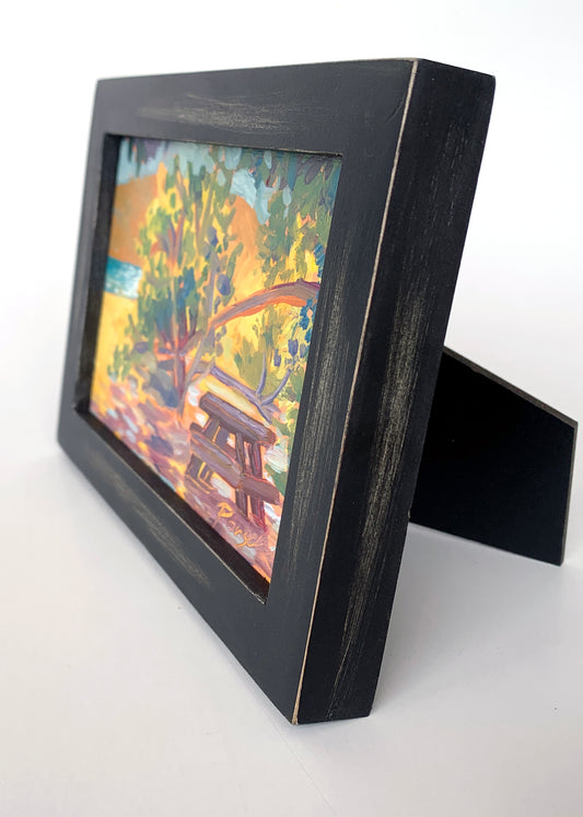 Caribbean Lameshur Beach Picnic Table 5"x7" Oil on wood panel