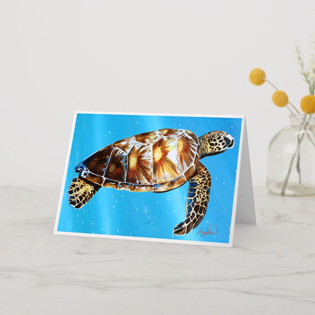 Sea Turtles & Marlin Fish Greeting Card