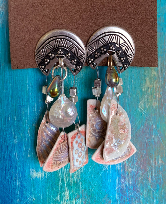 Ceramic Sterling Silver Earrings