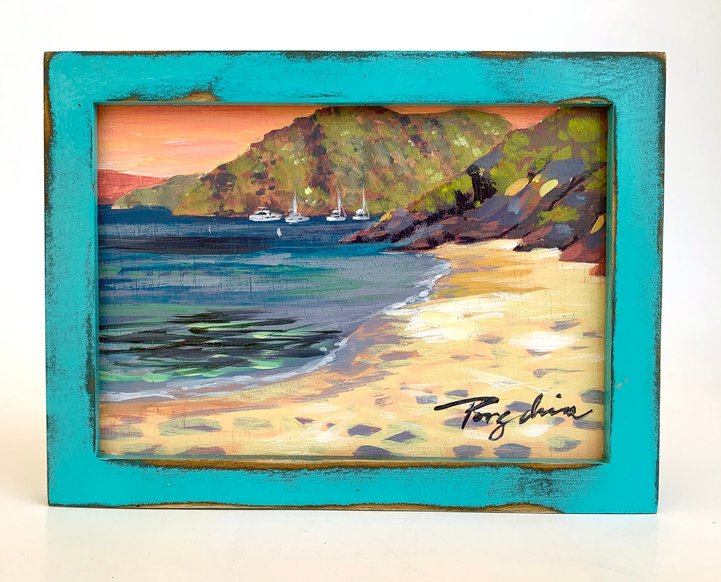 Cinnamon Bay Day 5"x7" Acrylic on Wood Panel Prints available by special order!