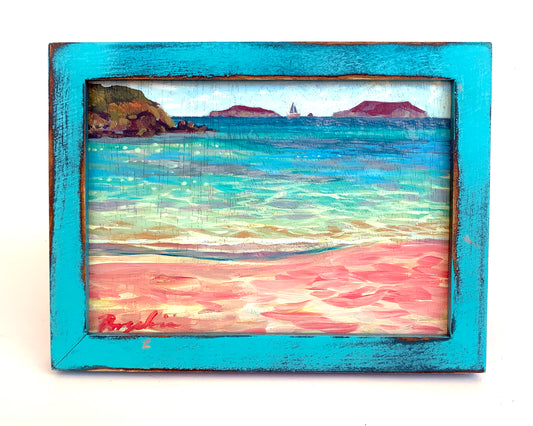 Cinnamon Bay Beach 5"x7" Acrylic on wood panel Prints available by special order!