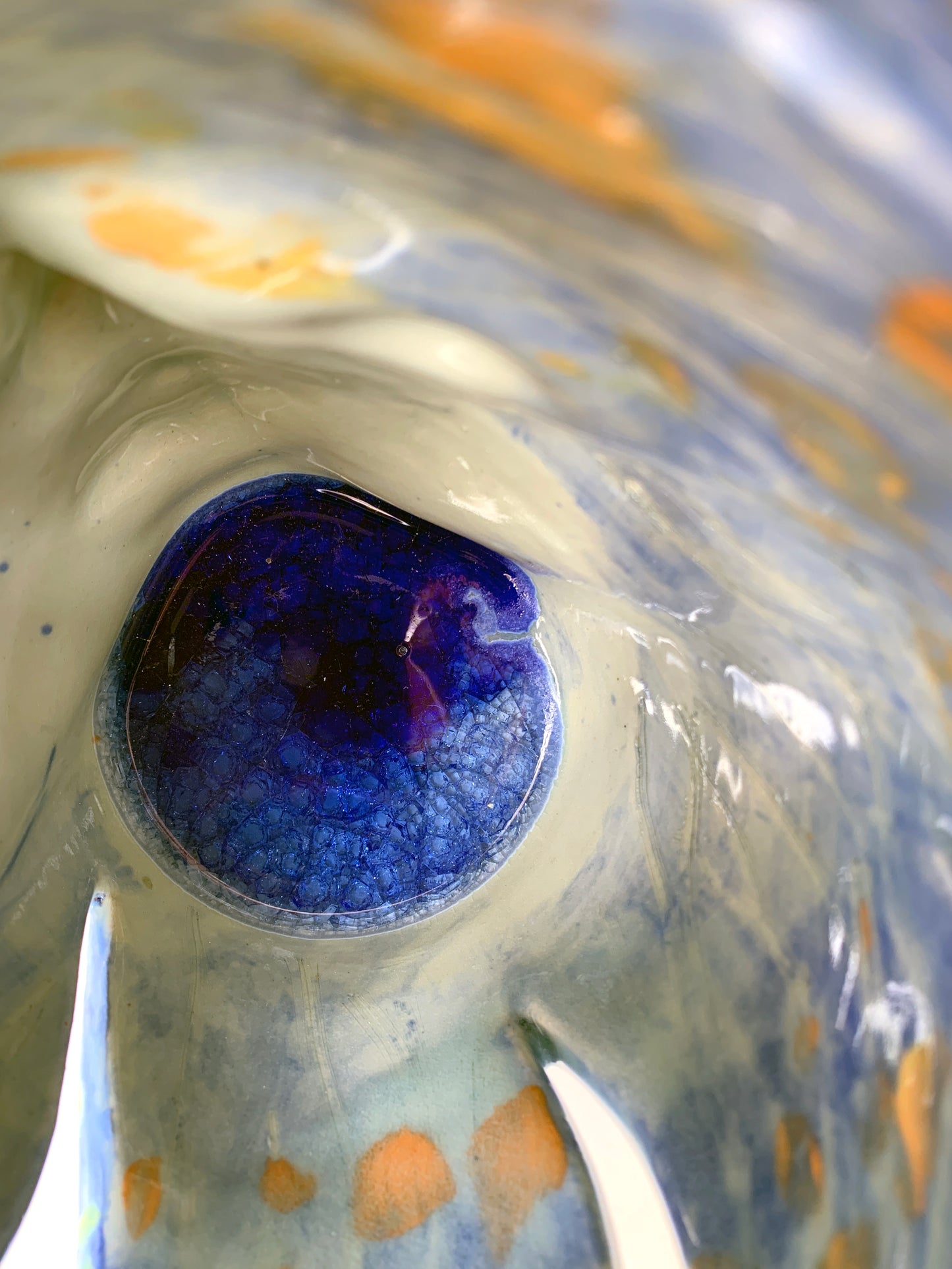 "Diving Deep" Ceramic Sculpture by Porschia Denning 6" (w) x 8" (h)