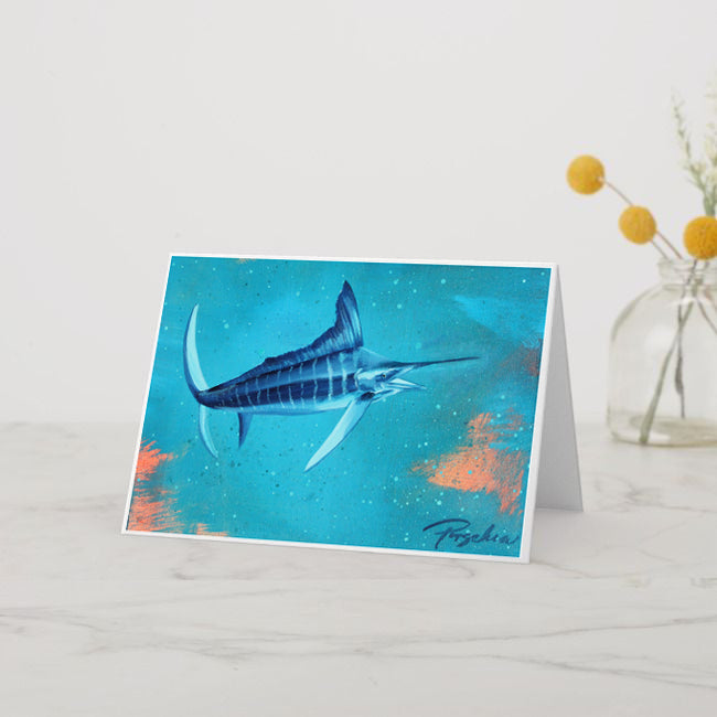 Sea Turtles & Marlin Fish Greeting Card