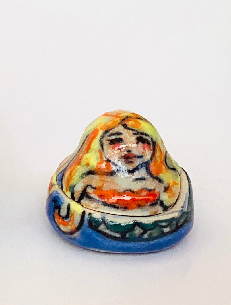 Ceramic Mermaid Nesting Dolls Sculptures